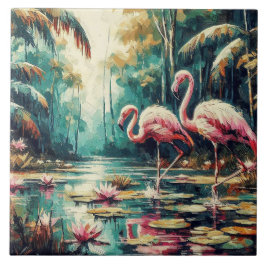 Azulejo Flamingo Tropical