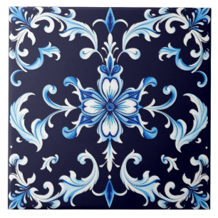 azulejo flor de azul
