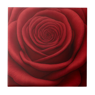 Azulejo - Flor de Rosa Vermelha