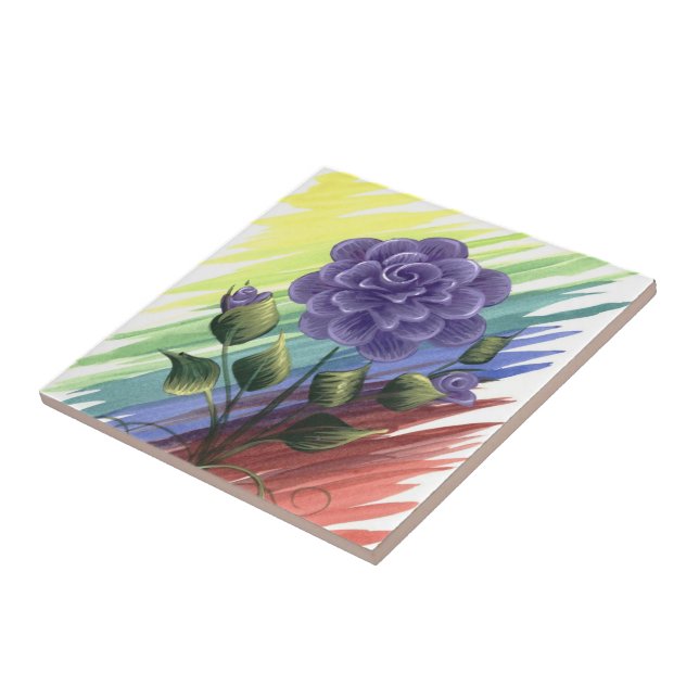 Azulejo floral 1 da aguarela (Lateral)