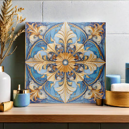 Azulejo Floral Barroco Pat#18 Sky Blue ID1078