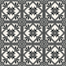 Azulejo Floral Branco e Preto