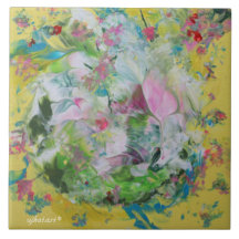 Azulejo Floral Cerâmica abstrato