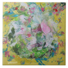 Azulejo Floral Cerâmica abstrato