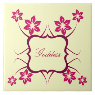 Azulejo floral da deusa, cor-de-rosa