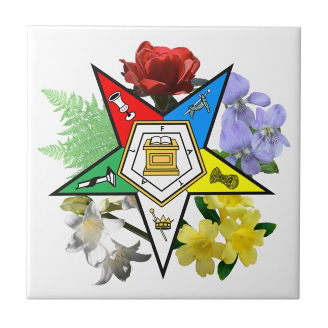 Azulejo floral da estrela oriental (Frente)