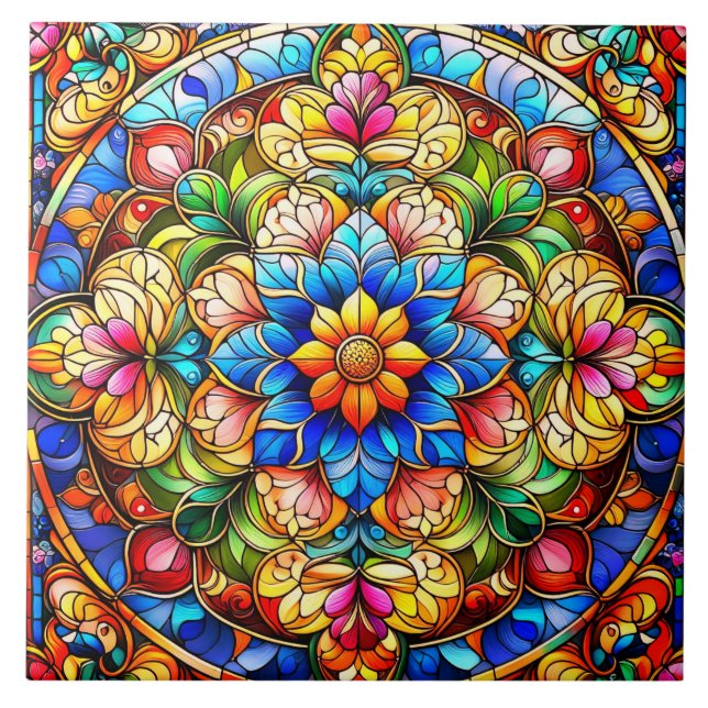 Azulejo Floral de Cerâmica (Frente)