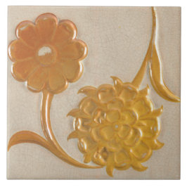 Azulejo Floral de Girassol Repro Art Nouveau Eduar
