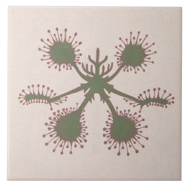 Azulejo Floral de Impressão Repro Vintage (Frente)