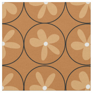 Azulejo Floral de Mostarda Quente - Tecido de Algo