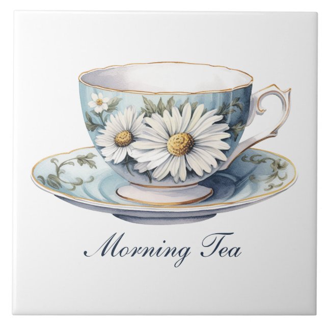 Azulejo Floral de Teacup de Teacup bonito "Manning (Frente)