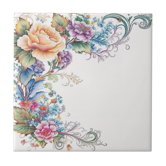 Azulejo Floral Flores  (Frente)