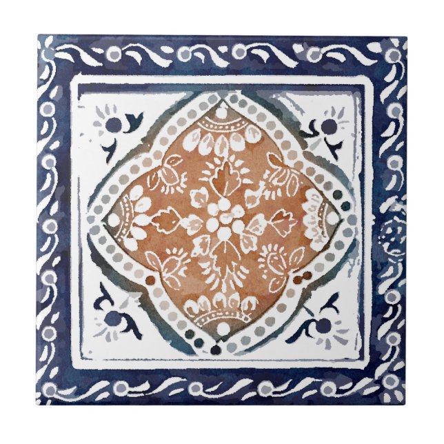Azulejo floral indiano 1 (Frente)