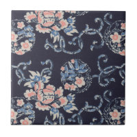 Azulejo Floral Japonês Vintage