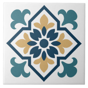 Azulejo Floral Mediterrâneo Vintage