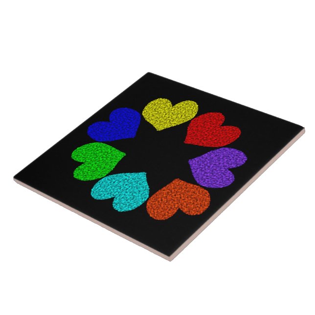 Azulejo Floral Rainbow Love (Lateral)