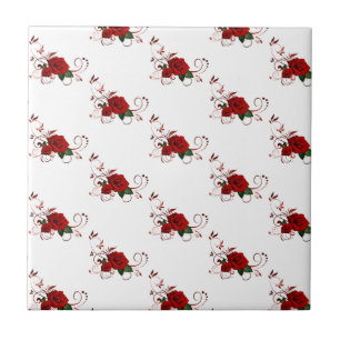Azulejo Floral Rosa Vermelha