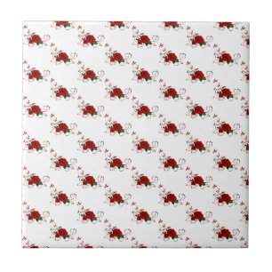Azulejo Floral Rosa Vermelha