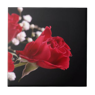 Azulejo Floral rosa vermelha