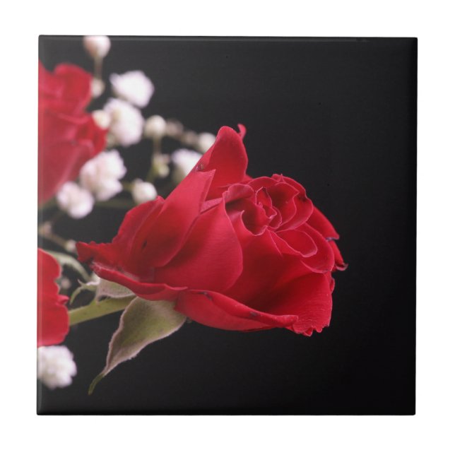 Azulejo Floral rosa vermelha (Frente)