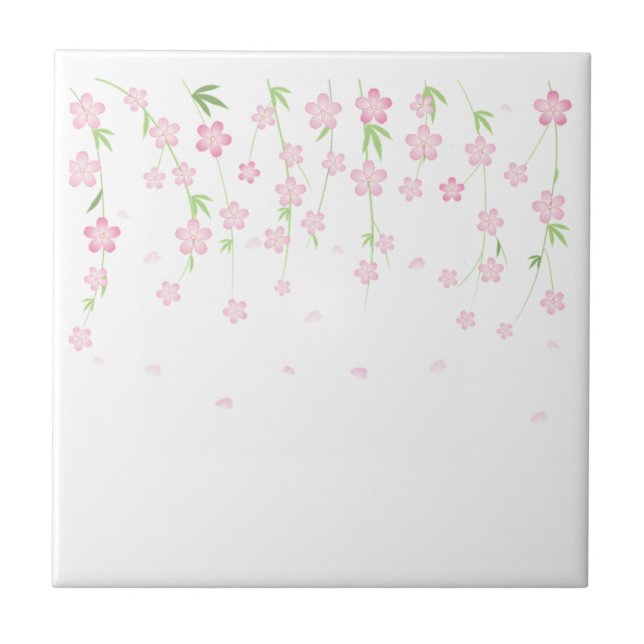 Azulejo Flores Rosa e Branca Floral (Frente)