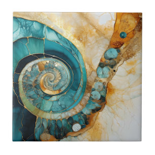Azulejo Fóssil Ammonite Gem