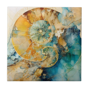 Azulejo Fóssil Ammonite Gem