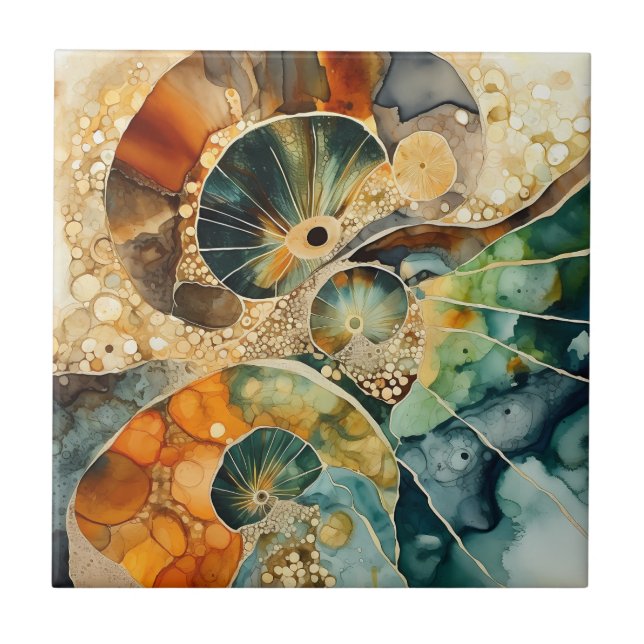 Azulejo Fóssil Ammonite Gem (Frente)