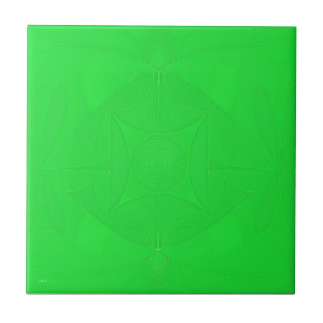 Azulejo fractal verde peça 4 de 6 (Frente)