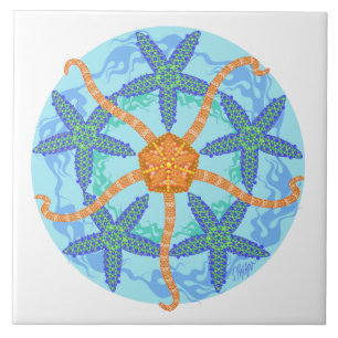 Azulejo frágil da mandala da estrela do mar