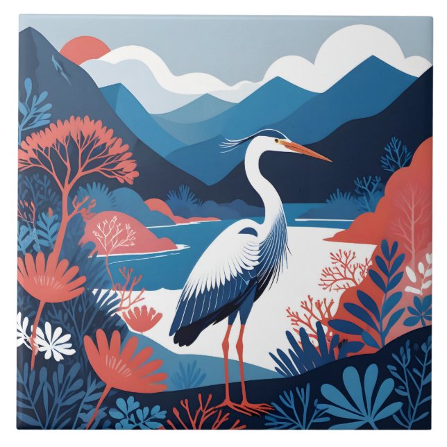 azulejo garça do vale azul (Frente)