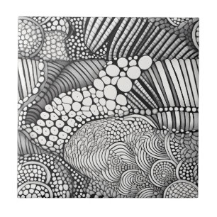 Azulejo Geométrico Abstrato Preto e Branco (6)
