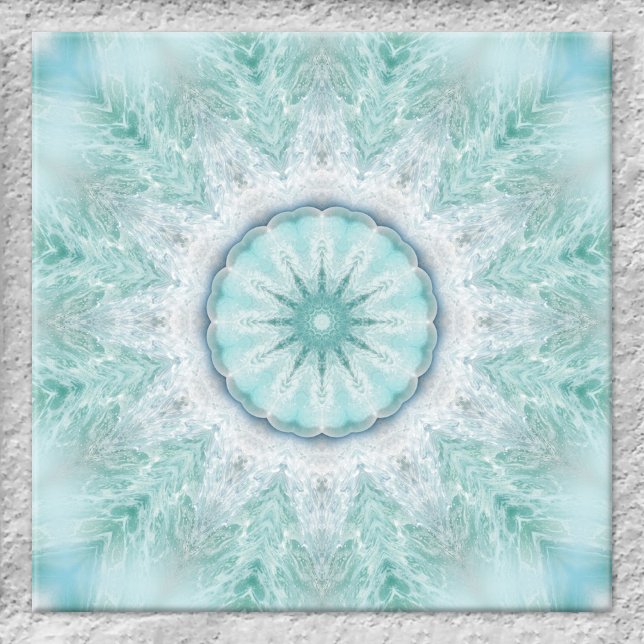 Azulejo Geométrico Aqua Sea Star Bathroom (Ceramic tile featuring a dreamy geometric star design based on images of the beach and ocean)