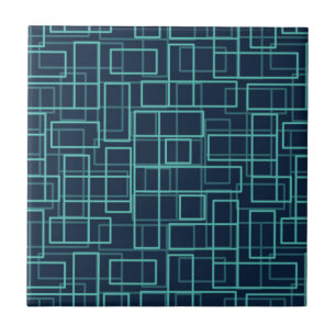 Azulejo Geométrico de Grade Azul Legal