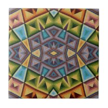 Azulejo Geométrico Design Cerâmico de Várias Cores