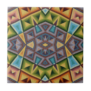 Azulejo Geométrico Design Cerâmico de Várias Cores