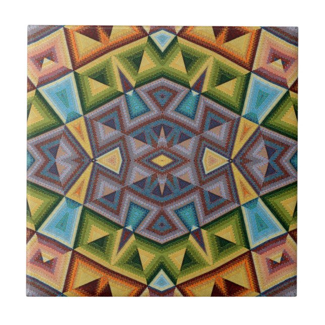 Azulejo Geométrico Design Cerâmico de Várias Cores (Frente)