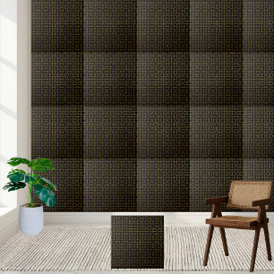 Azulejo Geométrico Dourado e Preto Moderno