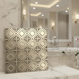 Azulejo Geométrico Metálico de Pewter Polido #13 I