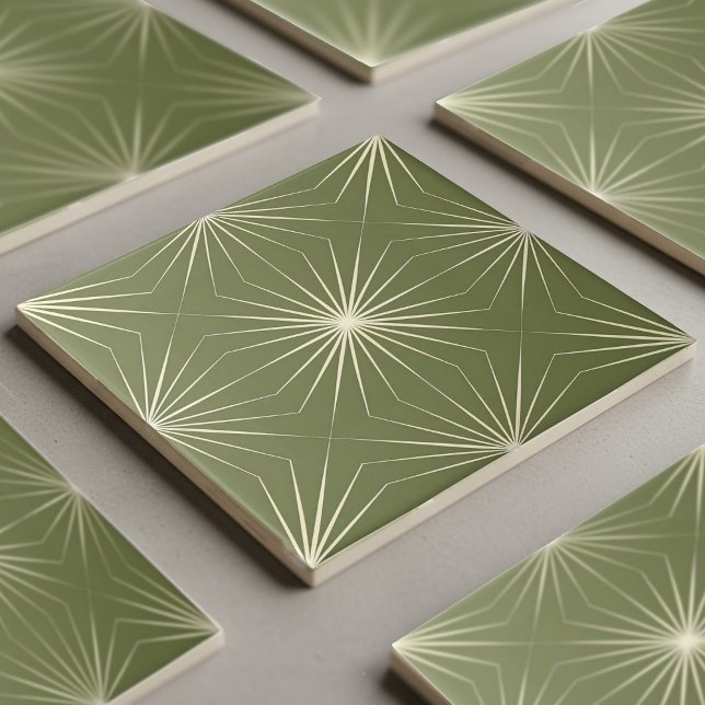 Azulejo Geométrico Moderno 2 Cores #25 Verde Oliva (Criador carregado)
