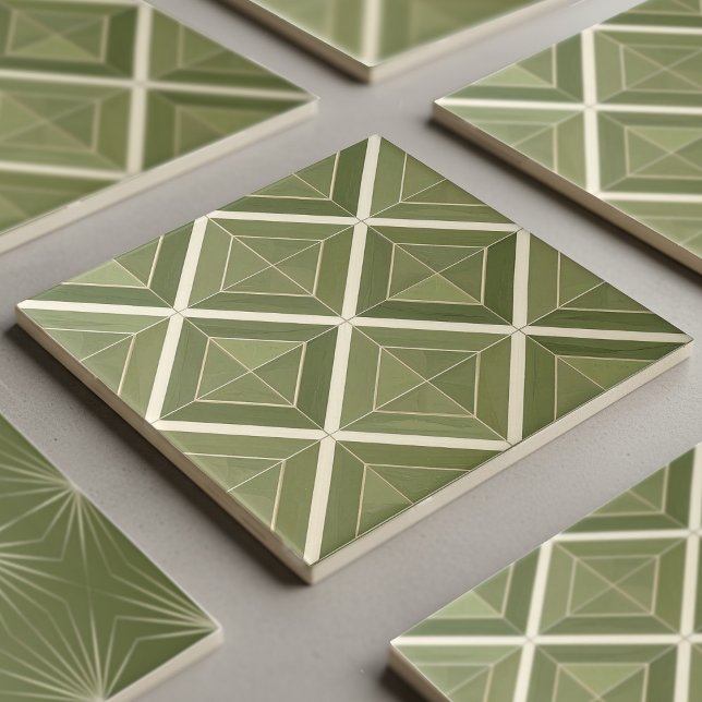 Azulejo Geométrico Moderno 2 Cores #26 Verde Oliva (Criador carregado)