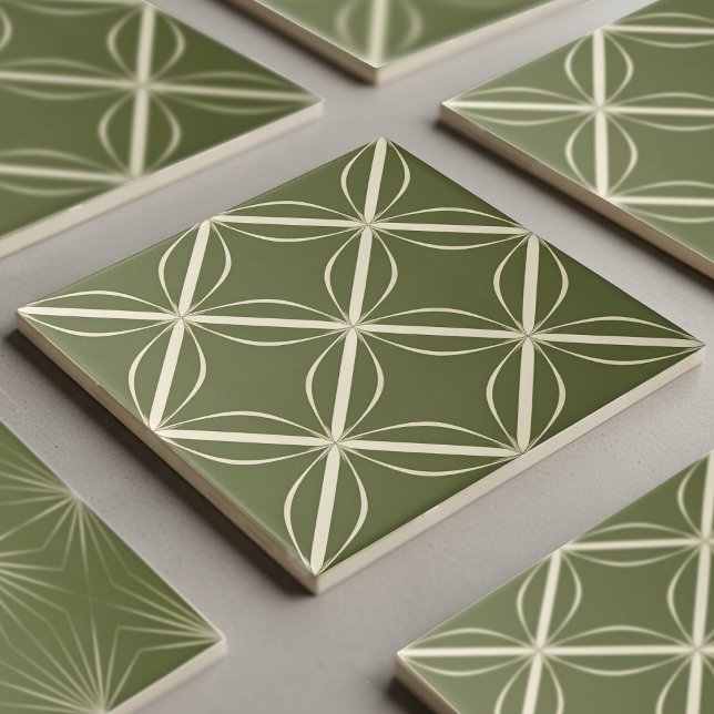 Azulejo Geométrico Moderno de 2 Cores #27 Verde Ol (Criador carregado)