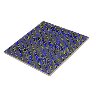 Azulejo Giratório Preto Azul E Amarelo
