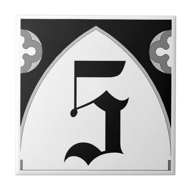 Azulejo gótico do número da casa (Frente)