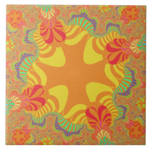Azulejo grande amarelo alaranjado