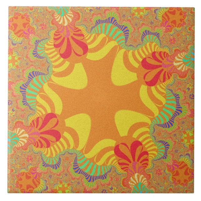 Azulejo grande amarelo alaranjado (Frente)