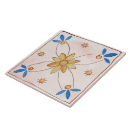 Azulejo grande cerâmico estilo siciliano “Rosa”