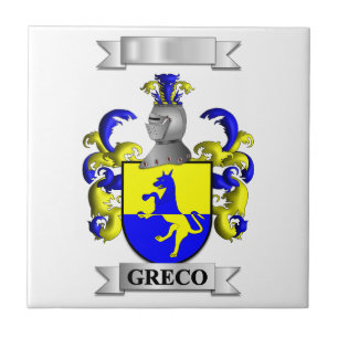 Azulejo Greco Sobrenome Italiano e Escudo