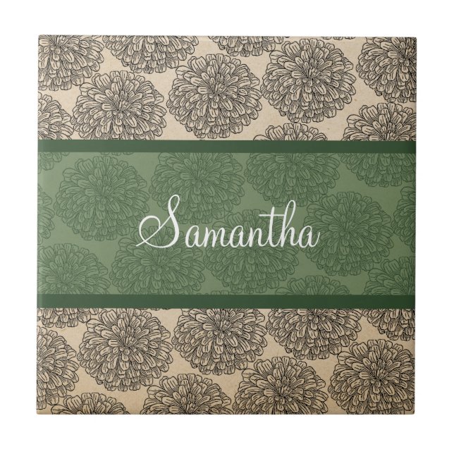 Azulejo Green Vintage Zinnia (Frente)