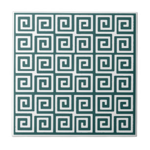 Azulejo grego do teste padrão chave do verde